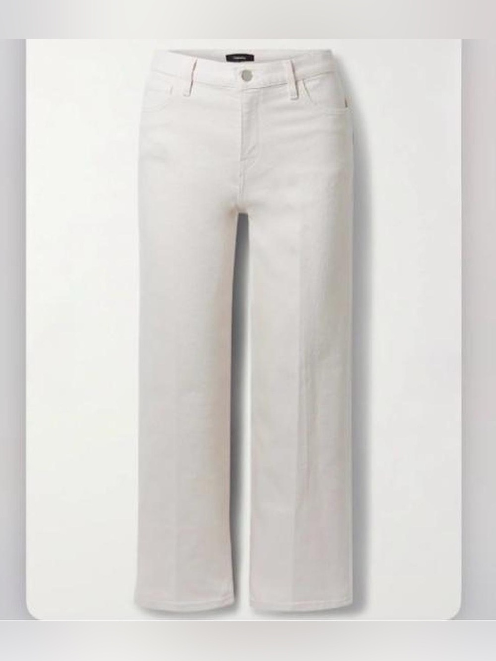 Theory Treeca Slim Mid Rise Cropped Jeans in Ecru Size 29 NWT